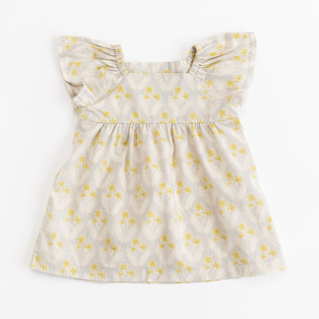 Empire Dress in Citron Blooms