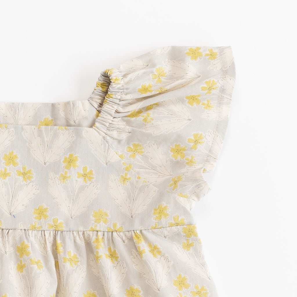 Empire Dress in Citron Blooms
