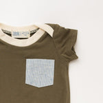 Load image into Gallery viewer, Zipper Romper in Olive Prairie
