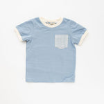 Load image into Gallery viewer, Ringer Pocket Tee in Prairie Sky
