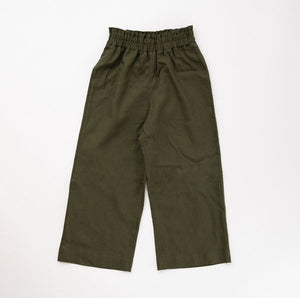 Gaucho Pant in Olive Linen
