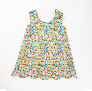 Scalloped Dress in Summer Wildflowers