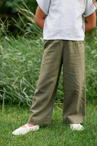 Gaucho Pant in Olive Linen