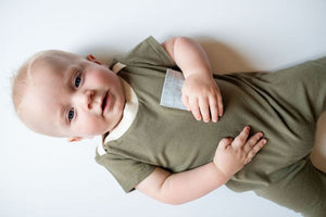 Zipper Romper in Olive Prairie