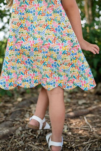 Scalloped Dress in Summer Wildflowers