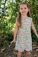 Load image into Gallery viewer, Scalloped Dress in Summer Wildflowers
