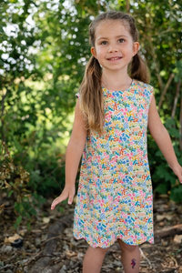 Scalloped Dress in Summer Wildflowers