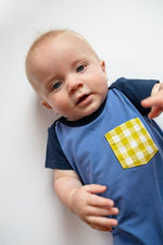 Load image into Gallery viewer, Zipper Romper in Summer Cornflower
