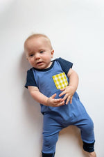 Load image into Gallery viewer, Zipper Romper in Summer Cornflower
