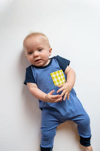 Zipper Romper in Summer Cornflower