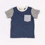 Load image into Gallery viewer, Bamboo Colorblock Pocket Tee in Lake
