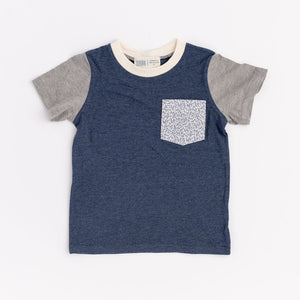 Bamboo Colorblock Pocket Tee in Lake