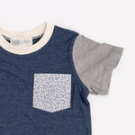 Load image into Gallery viewer, Bamboo Colorblock Pocket Tee in Lake
