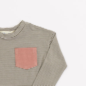 Bamboo Modern Tee in Olive Stripe