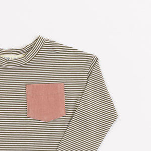 Bamboo Modern Tee in Olive Stripe