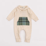 Load image into Gallery viewer, Bamboo Shawl Collar Romper in Flax Laurel
