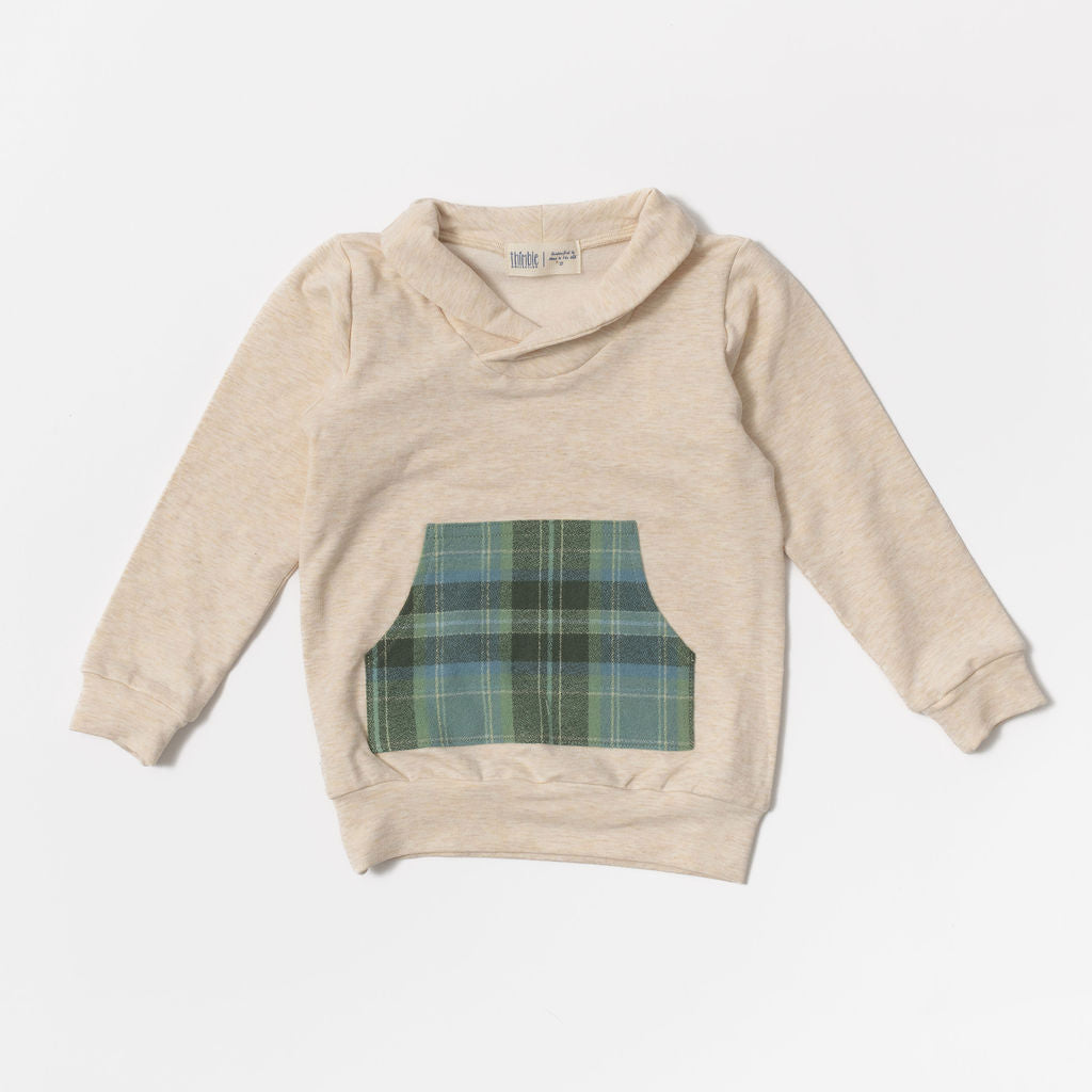 Bamboo Shawl Collar Sweatshirt in Flax Laurel