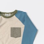 Load image into Gallery viewer, Bamboo Raglan Pullover in Flax + Tide

