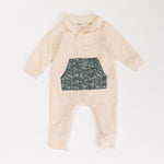 Load image into Gallery viewer, Bamboo Shawl Collar Romper in Flax Gardenia
