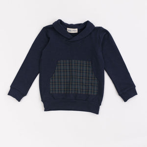 Bamboo Shawl Collar Sweatshirt in Midnight Mistletoe