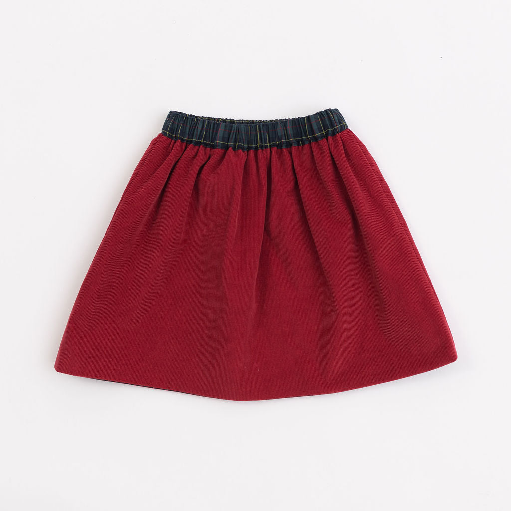 Reversible Skirt in Mistletoe Plaid