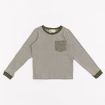 Load image into Gallery viewer, Bamboo Pocket Tee in Olive Stripe
