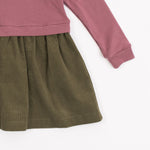 Load image into Gallery viewer, Funnel Sweatshirt Dress in Cinnamon + Olive
