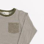 Load image into Gallery viewer, Bamboo Pocket Tee in Olive Stripe
