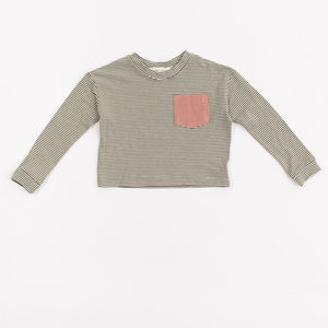 Bamboo Modern Tee in Olive Stripe