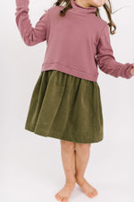 Load image into Gallery viewer, Funnel Sweatshirt Dress in Cinnamon + Olive
