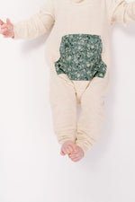 Load image into Gallery viewer, Bamboo Shawl Collar Romper in Flax Gardenia
