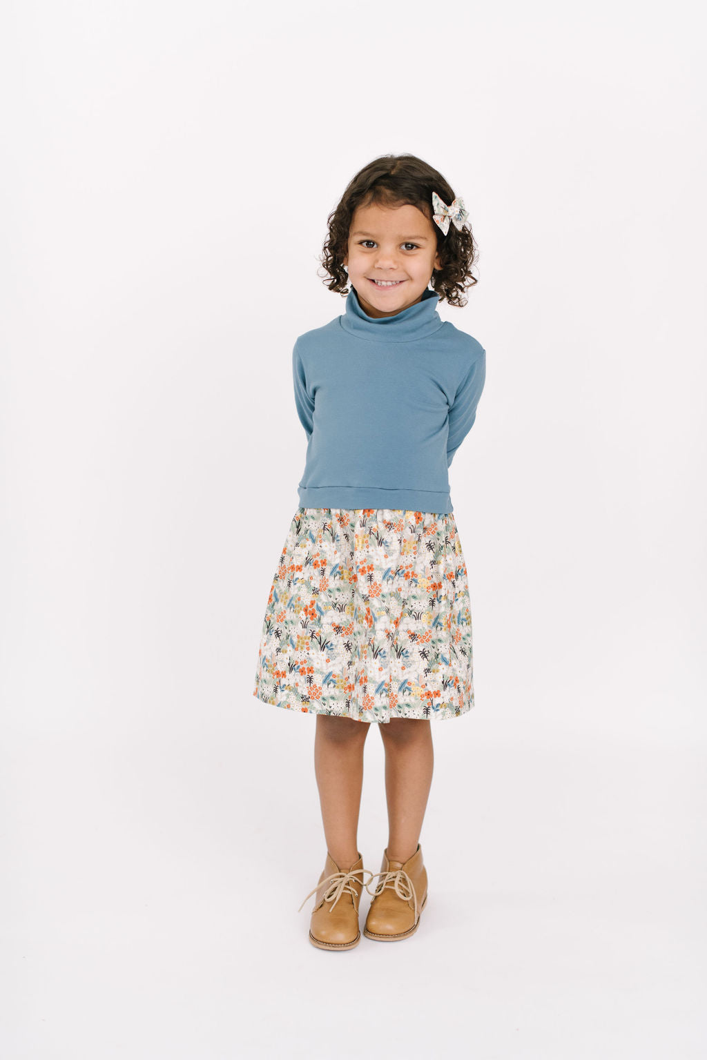 Funnel Sweatshirt Dress in Tide Meadow