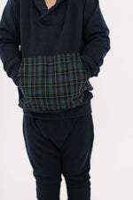 Load image into Gallery viewer, Bamboo Shawl Collar Sweatshirt in Midnight Mistletoe
