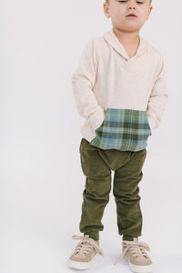 Bamboo Shawl Collar Sweatshirt in Flax Laurel