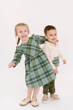Load image into Gallery viewer, Birthday Dress in Laurel Plaid Flannel
