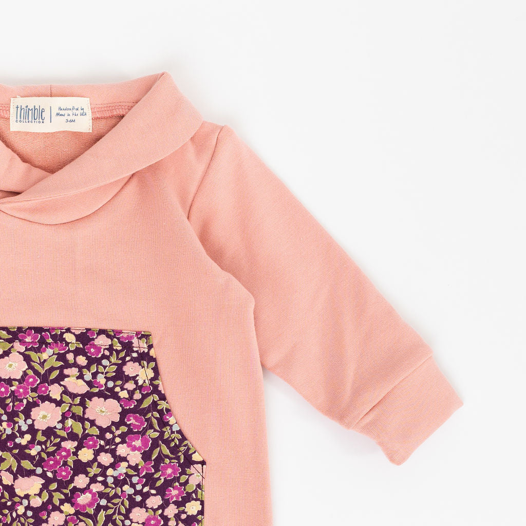 Shawl Collar Romper in Plumrose