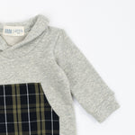 Load image into Gallery viewer, Shawl Collar Romper in Shadow Plaid
