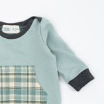 Load image into Gallery viewer, Bamboo Zipper Romper in Glacier Plaid
