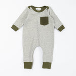 Load image into Gallery viewer, Bamboo Zipper Romper in Heather Olive
