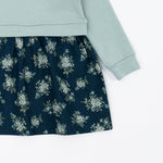 Load image into Gallery viewer, Funnel Sweatshirt Dress in Glacier Corsage
