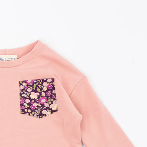 Bamboo Cropped Sweatshirt in Plumrose