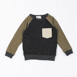 Load image into Gallery viewer, Bamboo Raglan Pullover in Olive Shadow
