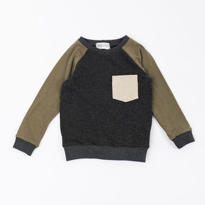 Bamboo Raglan Pullover in Olive Shadow