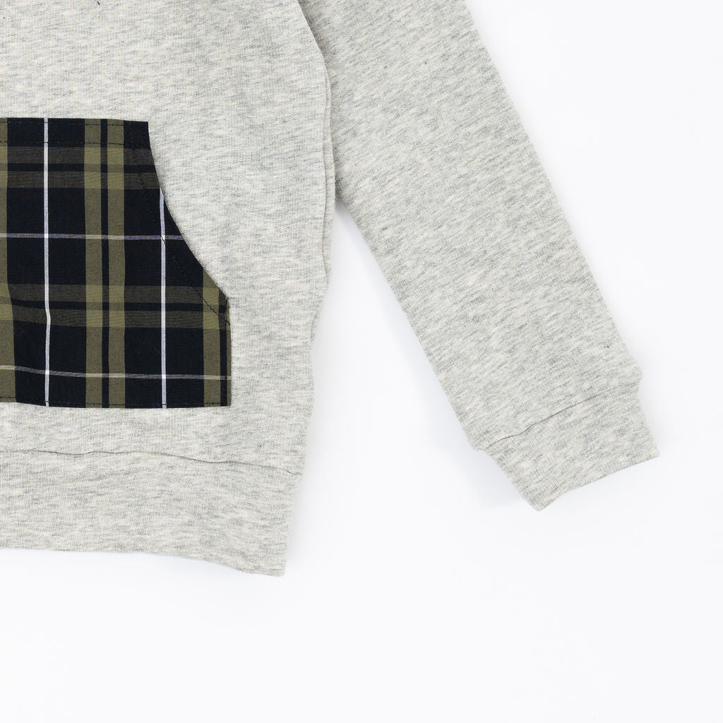 Shawl Collar Sweatshirt in Shadow Plaid