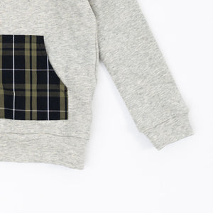 Shawl Collar Sweatshirt in Shadow Plaid