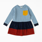 Load image into Gallery viewer, Modern Sweatshirt Dress in Rust Colorblock
