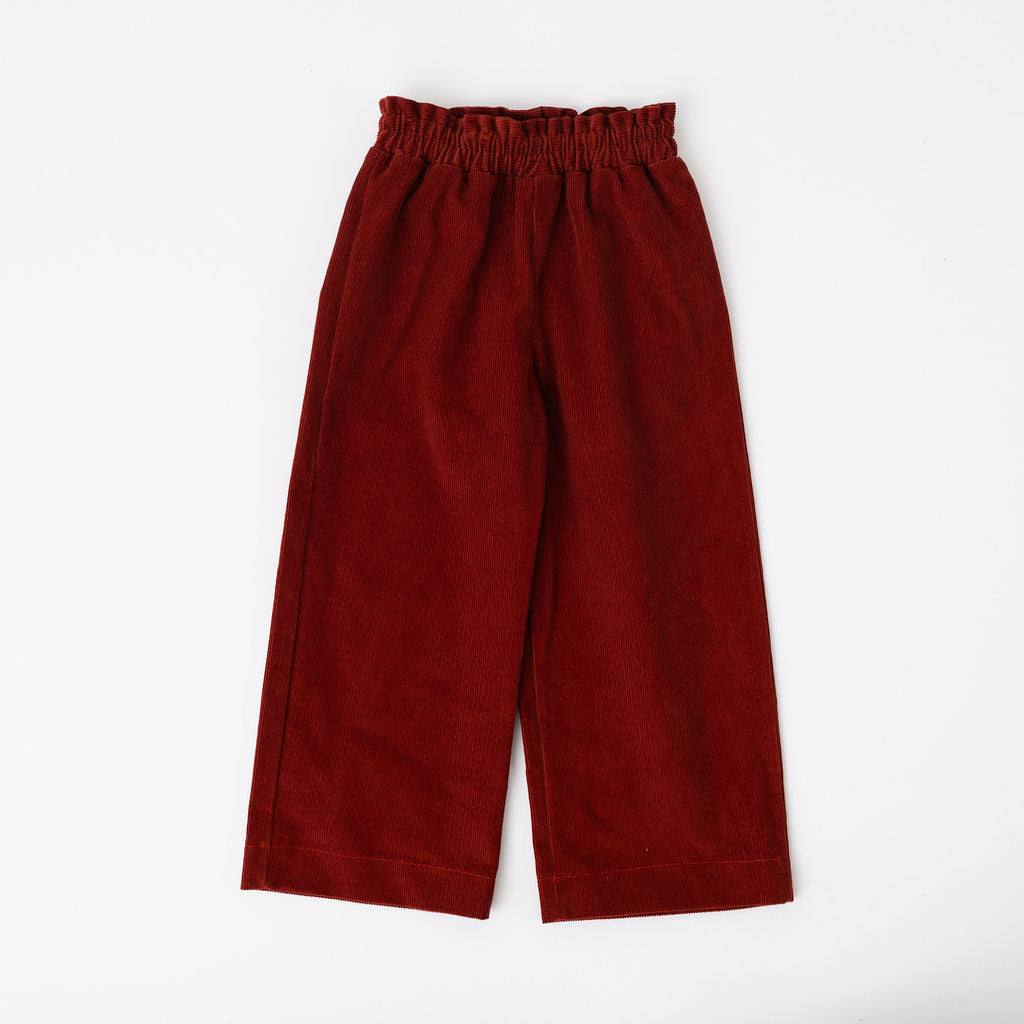 Corduroy Gaucho Pant in Rust