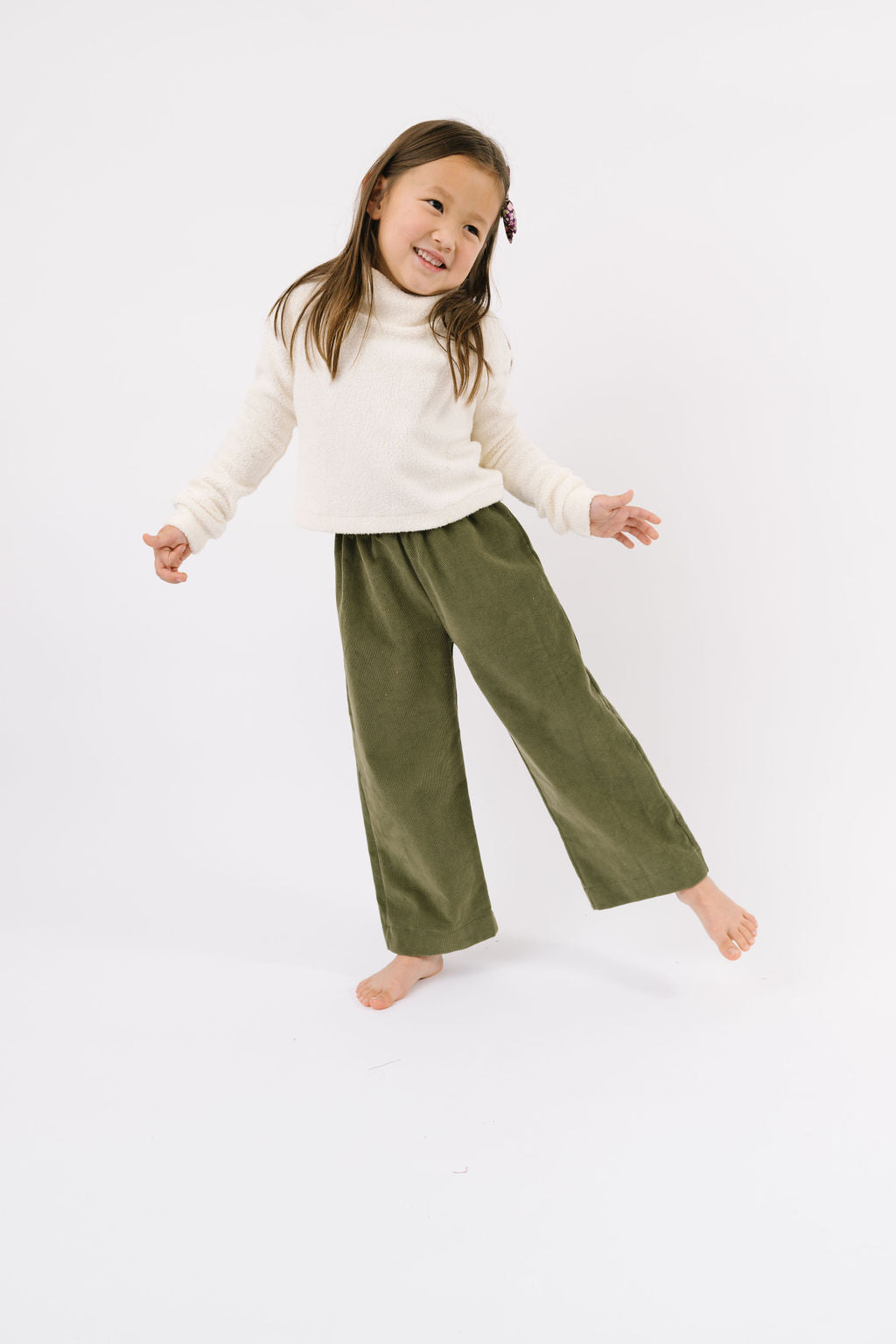 Corduroy Gaucho Pant in Olive