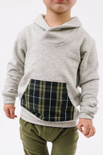 Load image into Gallery viewer, Shawl Collar Sweatshirt in Shadow Plaid
