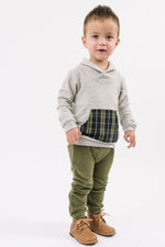 Load image into Gallery viewer, Shawl Collar Sweatshirt in Shadow Plaid

